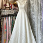 Girlhomeshops - Robe de soirée longue en satin blanc, simple et élégante, coupe trapèze, gh5169