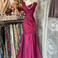 Pink Vintage Elegant Long Satin Mermaid Slim Evening Dress Party Dress Prom Dress gh4274