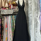 Girlhomeshops - Robe de soirée longue en mousseline de soie, style rétro, motif floral noir, élégante, pour anniversaire, gh5174