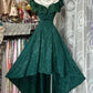Robe de soirée longue et élégante, style vintage, verte, gh4777