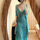 Grün Luxus Wunderschöne Retro Mode Exquisite Quaste Perlen Midi-Länge Chiffon Ballkleid Geburtstag Party Kleid Abendkleid Ballkleid gh3973