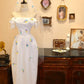 girlhomeshops-Prom dress Elegant Bridal Floral Embroidered Off-Shoulder Gown, Long One-Shoulder Wedding Dress gh5903