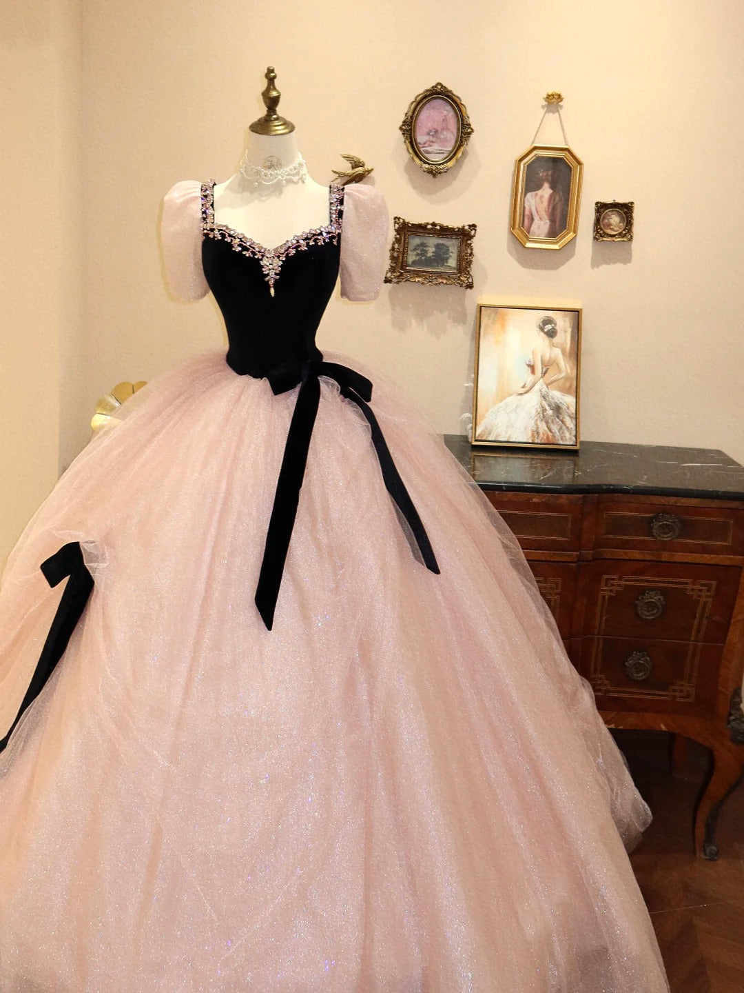 Rosa Süßes Niedliches Modisches Elegantes Langes Tüll Ballkleid Abendkleid Ballkleid Abschlusskleid Geburtstagskleid gh4242