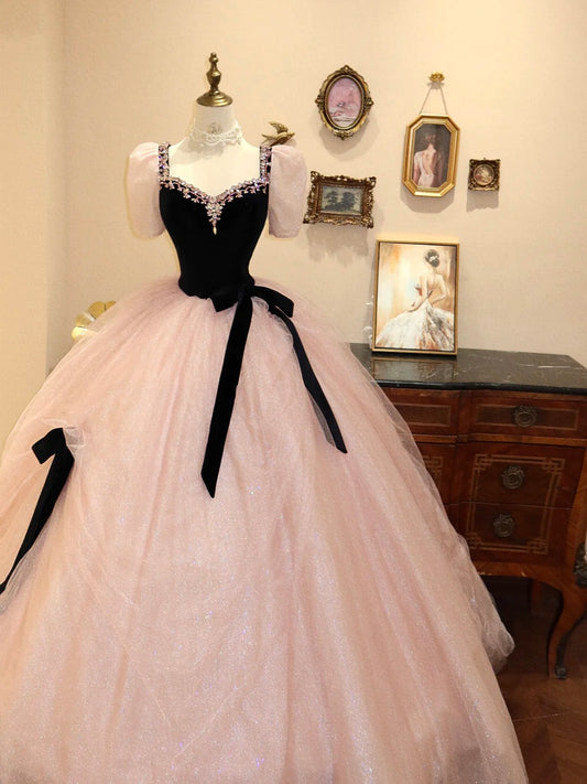 Rosa Süßes Niedliches Modisches Elegantes Langes Tüll Ballkleid Abendkleid Ballkleid Abschlusskleid Geburtstagskleid gh4242