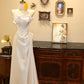 Robe de mariée longue en satin blanc à fleurs, robe de soirée, gh4491