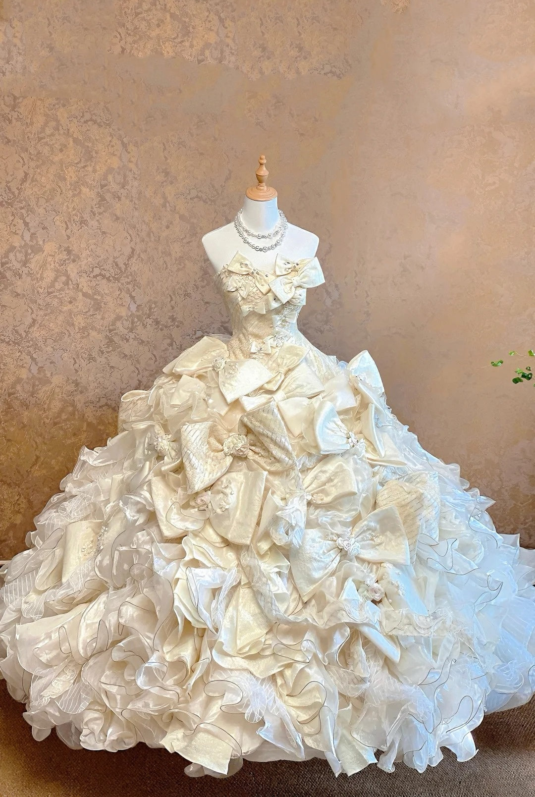 White wedding floral long bridal gown gh6915