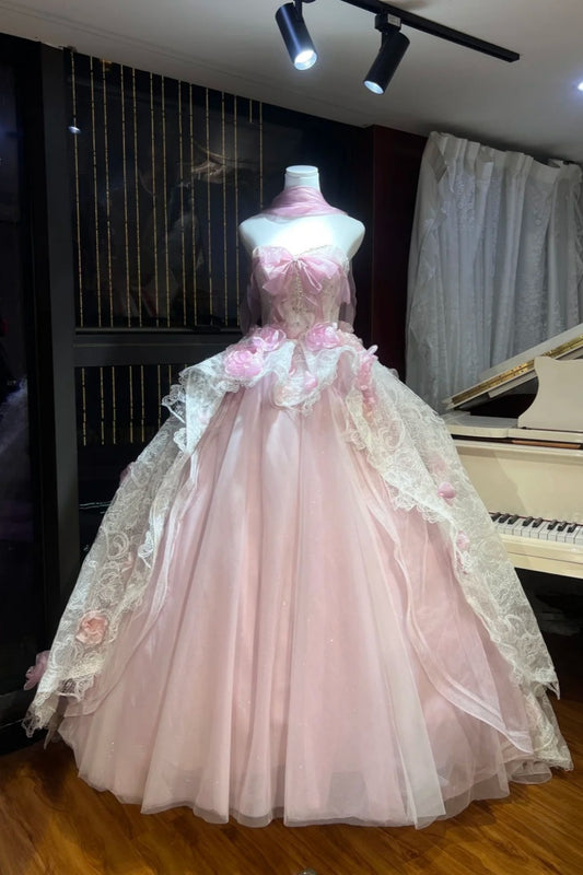 Eine Feenprinzessin! Ein mädchenhaftes Kleid 🌸 Ein rosa geblümtes Feenkleid, das vor mädchenhaftem Charme nur so strotzt gh6731