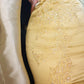 Gelb wunderschöne exquisite Perlen lange Satin Ballkleid Abendkleid Partykleid gh4499