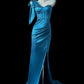 Grün/blau/rosa schlichte Mode elegant herzförmiger Ausschnitt eine Schulter lange Satin sexy Schlitz bodenlangen Ballkleid Abendkleid Ballkleid gh4072