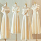 Champagner Elegante Mode Lange Bodenlangen Satin Brautjungfernkleider Ballkleid Abendkleid Hochzeitsgast Partykleid Hochzeit Mutter der Braut Kleid gh4001