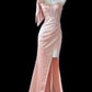 Grün/blau/rosa schlichte Mode elegant herzförmiger Ausschnitt eine Schulter lange Satin sexy Schlitz bodenlangen Ballkleid Abendkleid Ballkleid gh4072