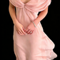 Maxikleid aus rosafarbenem Chiffon mit Twist-Ausschnitt – schulterfrei, rückenfrei, ideal für Brautjungfern, Dates oder Abendveranstaltungen (gh6976)