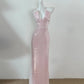 Rosa glänzendes, modisches, langes Meerjungfrauen-Kleid mit funkelnden, schmalen Pailletten, Ballkleid, Abendkleid, Geburtstagspartykleid, Abschlussballkleid gh3799