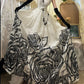 ♣️Blooming black roses gorgeous retro dark night rose dress Hepburn-feel long tulle ball gown evening dress gh4338
