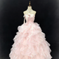 Hellrosa, trägerloses Ballkleid mit Schleife – Kleid für Quinceañera &amp; Coming-of-Age-Party gh6949