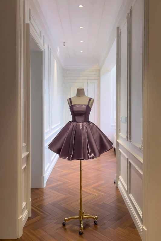 Sparkling Purple Puff Skirt Short Birthday Dress Homecoming Dress gh6794