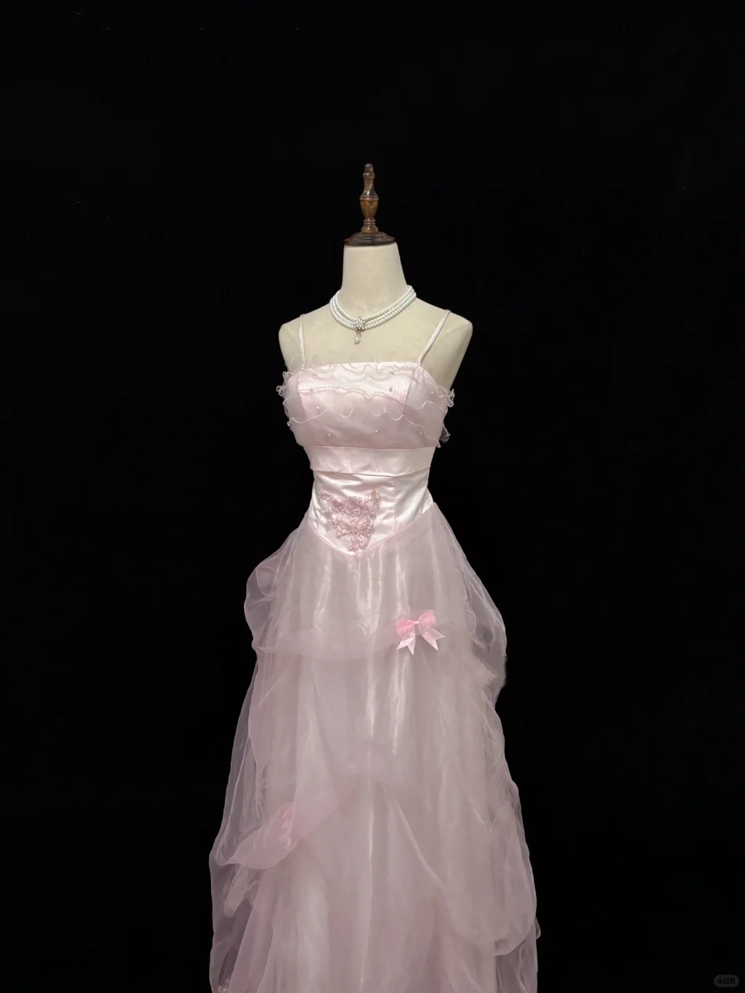Blush Pink Spaghetti Straps, Cinched Waist, Voluminous Princess Skirt Romantic Dress, Wedding Gown gh8088