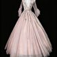 girlhomeshops-Pink, Gorgeous, Delicate Lace And Beaded Long Prom Dress gh6282