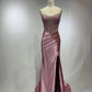 Pink Gorgeous Elegant Exquisite Beading Long Sequin Satin Slit Floor Length Ball Gown Evening Gown Party Dress gh4135