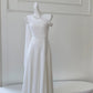 girlhomeshops - Robe de soirée midi blanche asymétrique minimaliste à épaules dénudées gh6097