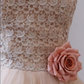 Blush Strapless Lace Tea Length Prom Dress 3D Floral Applique A Line Tulle Homecoming Formal Evening Gown gh9448