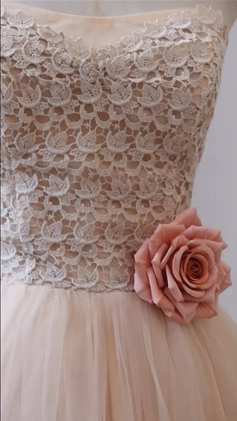 Blush Strapless Lace Tea Length Prom Dress 3D Floral Applique A Line Tulle Homecoming Formal Evening Gown gh9448