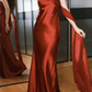 Satin One-Shoulder Gown with Sash - Slim Fit Mermaid Evening Dress gh6946