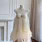 Robe de soirée courte en mousseline de soie fantaisie blanche, tenue de fête en plein air, gh4764