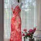 Rote Perlen Romantische Elegante Lange Chiffon Ballkleid Abendkleid Party Kleid Datum Kleid gh4615