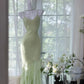 Grünes glänzendes Rüschen-langes Pailletten-Ballkleid-Abendkleid-Partykleid gh4319