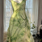 Green Romantic Elegant Exquisite Beaded Backless Long Chiffon Ruffle Homecoming Dress Prom Dress Evening Dress Birthday Vacation Party Dress gh4008