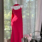 girlhomeshops – (Inklusive passendem Schal) Neues elegantes, rosafarbenes Abendkleid gh6116