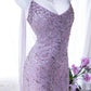 Hellviolettes, elegantes, romantisches, exquisites, perlenbesetztes, langes Chiffon-Ballkleid, Abendkleid für Geburtstage, Hochzeitsgäste und Feiertage, Partykleid, Abschlussballkleid gh4022