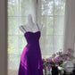 ✨Girlhomeshops - Robe courte en mousseline de soie, simple et violette, tenue de soirée, d'anniversaire, gh4989