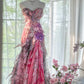 Rosa Elegant Romantisch Exquisite Blumen Lange Chiffon Ballkleid Abendkleid Partykleid Ballkleid gh4003