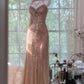 Robe de soirée romantique féerique en mousseline de soie ornée de perles exquises gh69123