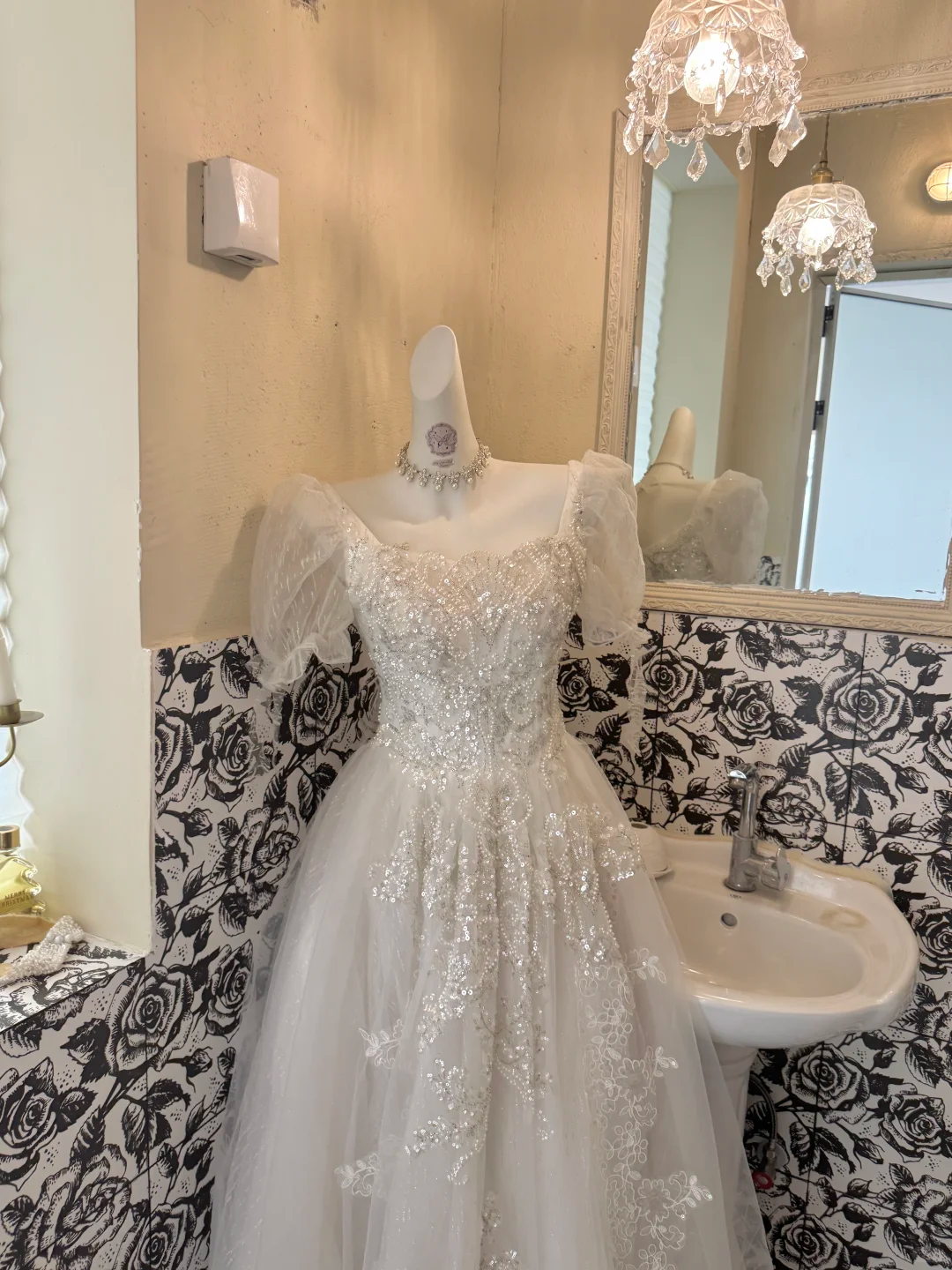 Ivory Square Neck Waist-Cinched A-Line Luxury Romantic Dress, Wedding Gown gh7696