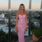 Pink Shiny Fashion Elegant Long Mermaid Slim Sequin Ball Gown Evening Dress Party DressProm Dress gh3661