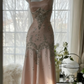 Elfenbeinfarbenes Vintage-Kleid, elegant, glänzend, exquisite Strass-Perlen, langes Chiffon-Ballkleid, Abendkleid, Geburtstagspartykleid, Abschlussballkleid, Abschlusskleid, gh3945