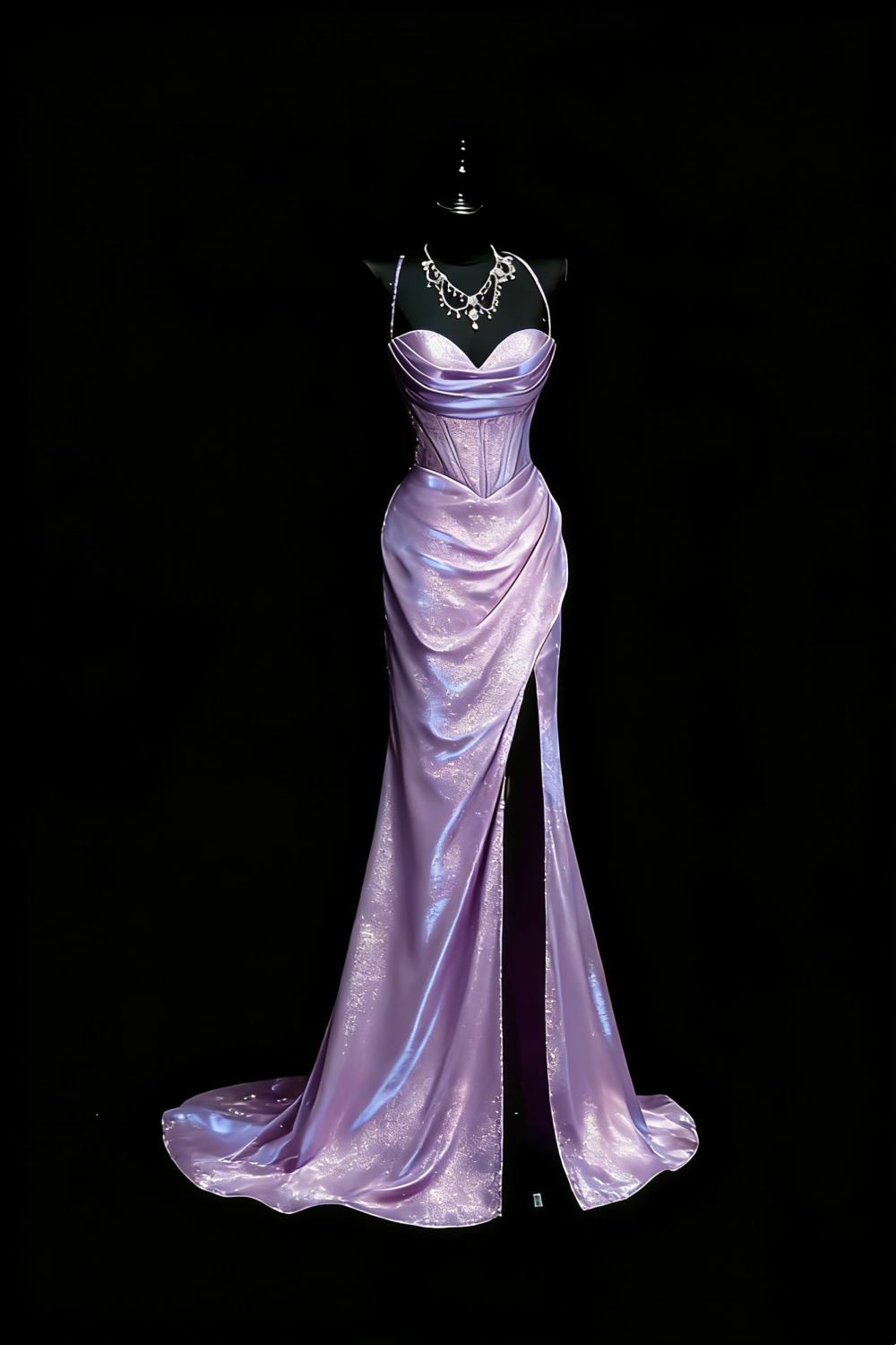Galaxie-schimmerndes, blau glitzerndes Meerjungfrauenkleid im Regenbogen-Stil – Abendkleid und Kleid für den roten Teppich im Sternenlicht-Stil gh6570