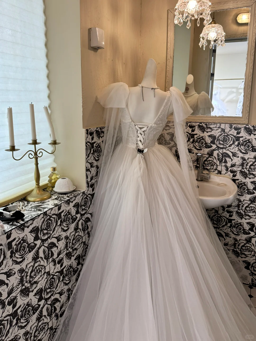 White Waist-Cinched Fitted Tulle Elegant Princess Vintage Romantic Dress, Wedding Gown gh7549