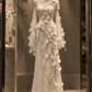 ✨Girlhomeshops-Ethereal Ivory Cascading 3D Floral Lace Mermaid Qipao Evening Gown gh10330