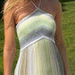 girlhomeshops--Green Sparkling Holiday-Style Halter Dress gh5589