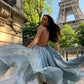 Girlhomeshops-Blue Fashion Simple Sexy Long Chiffon Prom Dress Evening Dress Wedding Guest Party Dress Seaside Holiday Dress gh5250
