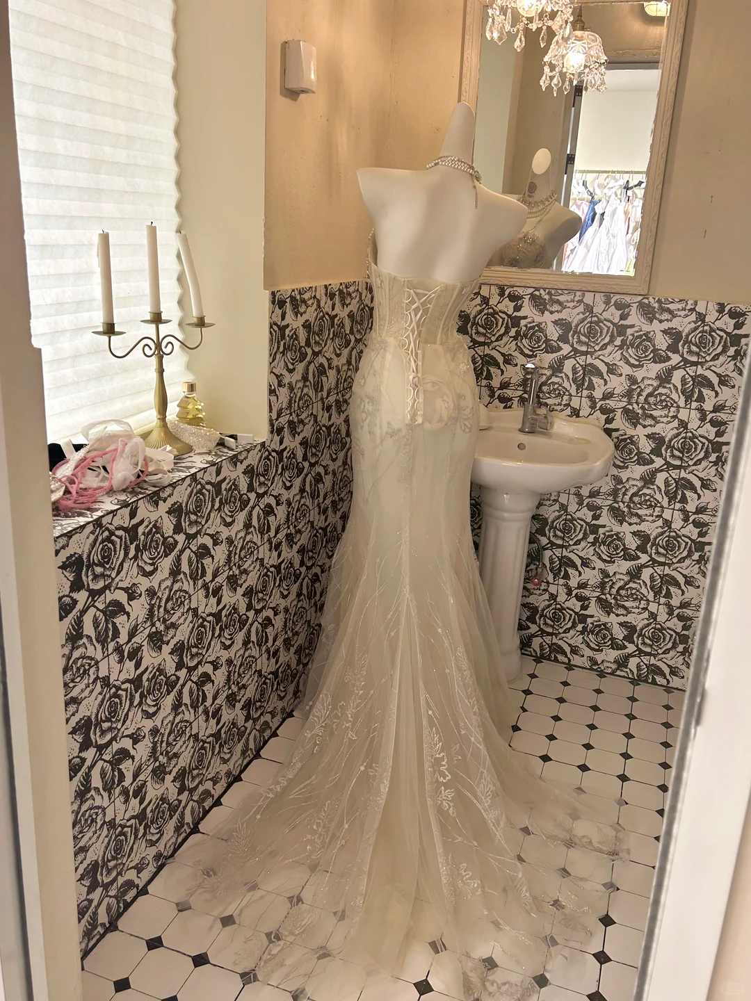 Ivory Strapless Waist-Cinched Slim Fit Hip-Hugging Sexy Mermaid Skirt Romantic Dress, Wedding Gown gh7694