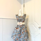 Dusty Blue Floral Homecoming Dress Sleeveless Round Neck A-Line Cocktail Party Gown gh9383
