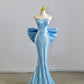 Robe de soirée sirène élégante à paillettes bleu magnifique et brillante gh3387