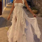 Robe de soirée en mousseline de soie blanche, couleur pure, jeune, élégante, douce, longue, à volants, irrégulière, pour bord de mer, plage, vacances, robe de soirée, robe de bal, gh3538
