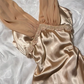 Elegant Champagne Gold Satin Fitted Waist Slim Prom & Evening Party Dress gh8517