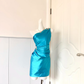 Turquoise Satin One‑Shoulder Short Cocktail Dress, Beaded Shoulder & Waist Sheath Homecoming Party Gown gh9159